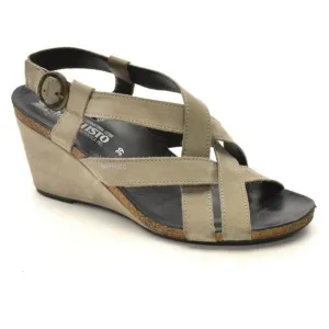 Mephisto Lolie Wedge Slingback Sandals 41 / 11 US Gray Nubuck Leather