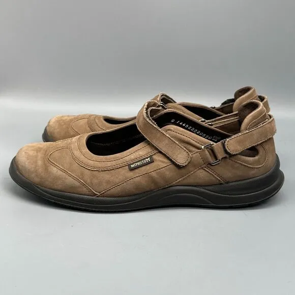 Mephisto Runoff Air-Jet System Women's 9.5 Brown Leather Mary Jane Flats Casual