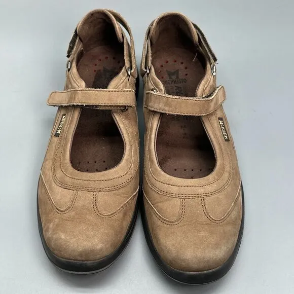 Mephisto Runoff Air-Jet System Women's 9.5 Brown Leather Mary Jane Flats Casual