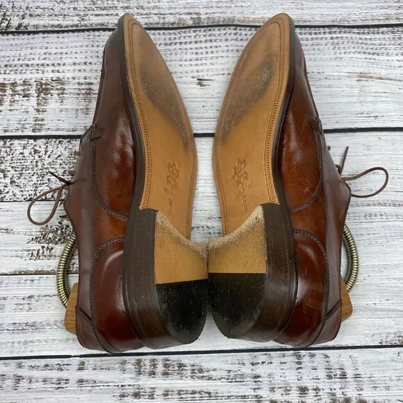 Mercanti Fiorentini Brown Leather Lace Up Oxford Dress Shoes‎ Men's 12 M Italy