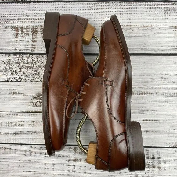 Mercanti Fiorentini Brown Leather Lace Up Oxford Dress Shoes‎ Men's 12 M Italy