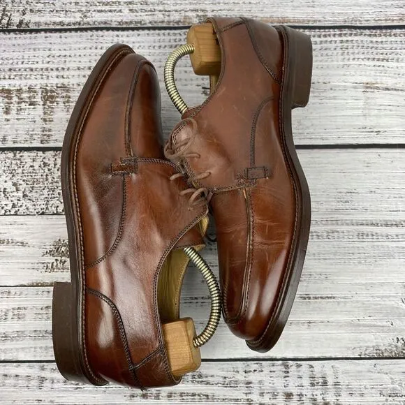 Mercanti Fiorentini Brown Leather Lace Up Oxford Dress Shoes‎ Men's 12 M Italy