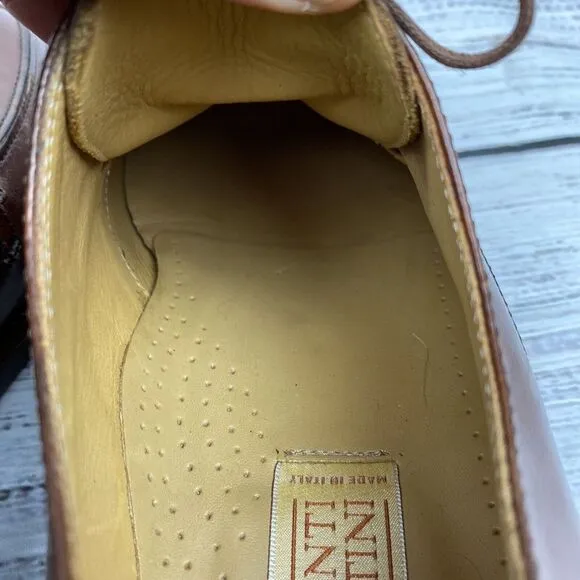 Mercanti Fiorentini Brown Leather Lace Up Oxford Dress Shoes‎ Men's 12 M Italy