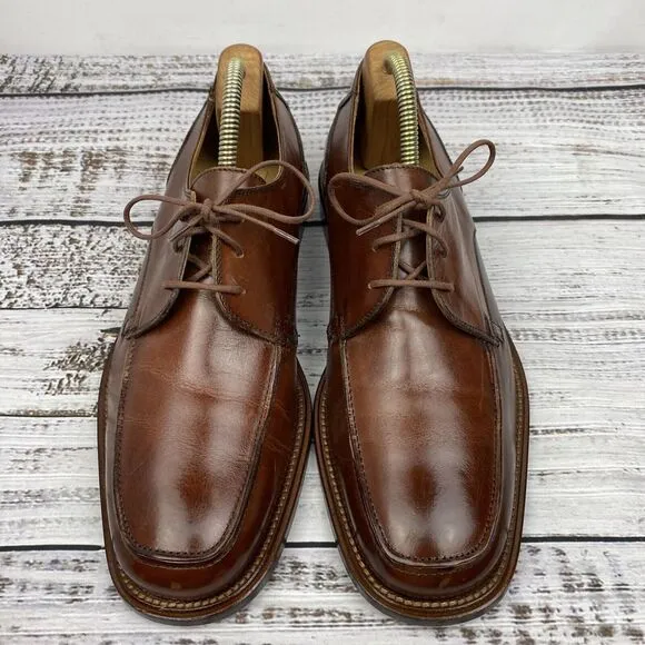 Mercanti Fiorentini Brown Leather Lace Up Oxford Dress Shoes‎ Men's 12 M Italy