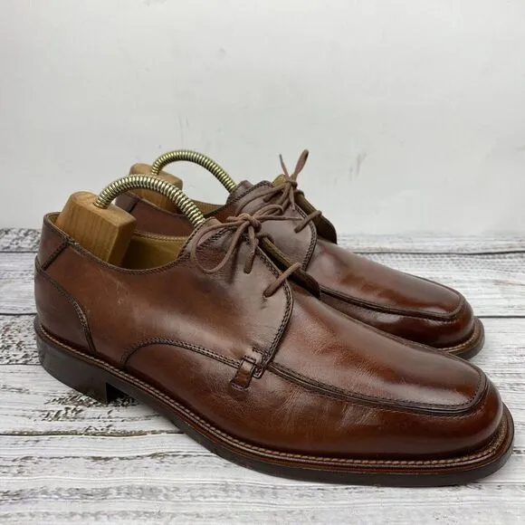 Mercanti Fiorentini Brown Leather Lace Up Oxford Dress Shoes‎ Men's 12 M Italy