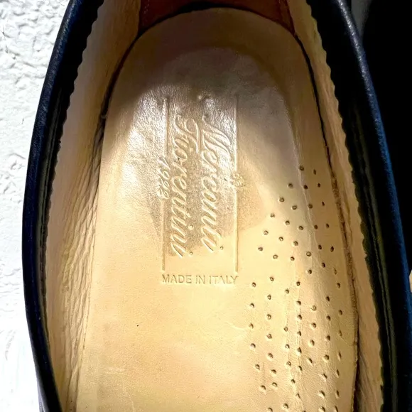 MERCANTI FIORENTINI Men’s  Shoes Loafer Leather Black Made ITALY Sz 9M
