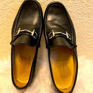 MERCANTI FIORENTINI Men’s  Shoes Loafer Leather Black Made ITALY Sz 9M