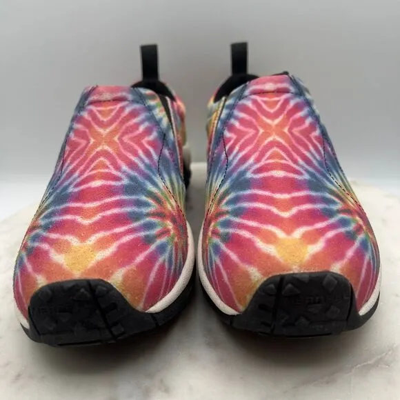 Merrell Jungle Moc‎ Tie Dye Slip On Comfort Shoes Rainbow Festival Casual Sz 7.5