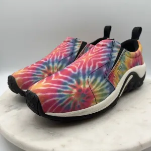 Merrell Jungle Moc‎ Tie Dye Slip On Comfort Shoes Rainbow Festival Casual Sz 7.5