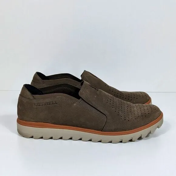Merrell Men's Downtown Brown Leather Moccasin Shoes 10