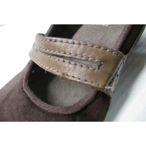 Merrell Plaza Bandeau Brown Leather &amp; Suede Mary Jane Shoes Women' Size 7.5
