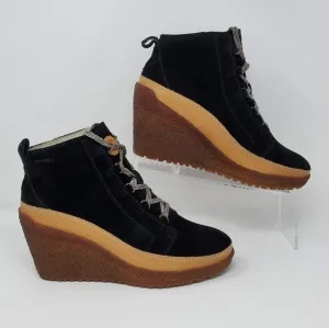 Merrell Tremblant Wedge Lace Pump Ankle Boots Booties Black Suede Size 9.5 New