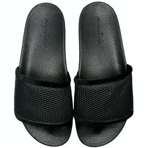Mesh with Me Mens Mesh &amp; Embroidered Detail SLIDE SANDALS