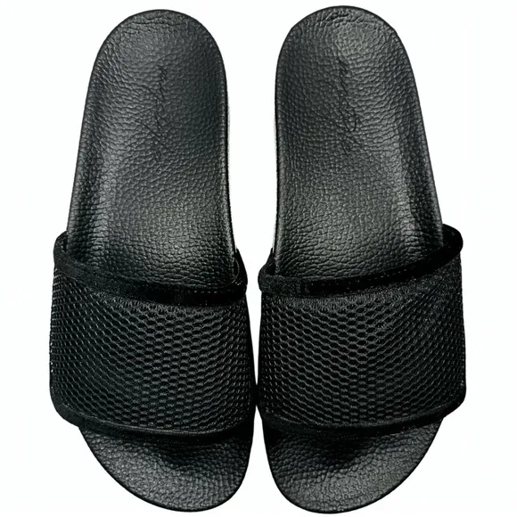 Mesh with Me Mens Mesh &amp; Embroidered Detail SLIDE SANDALS