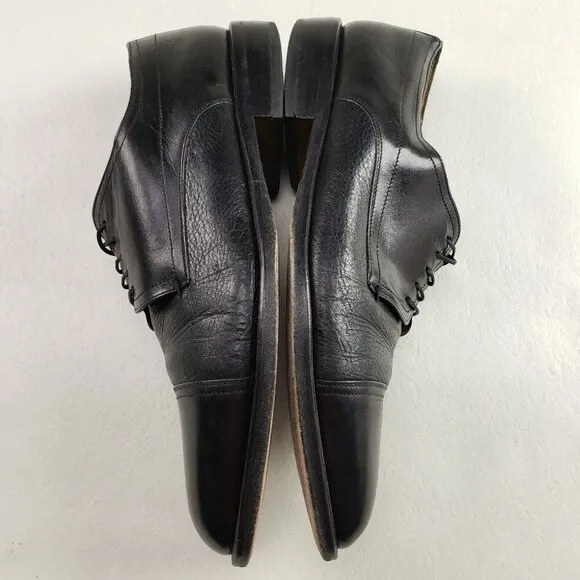 Mezlan Cap Toe Oxford Shoe Mens 8.5 Black Leather Lace Up Dress Made in Spain