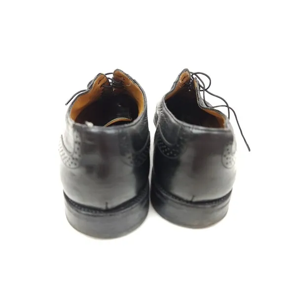 Mezlan Marque Shoes Men's 10 M Black Leather Brogue Cap Toe Oxford Lace Dress