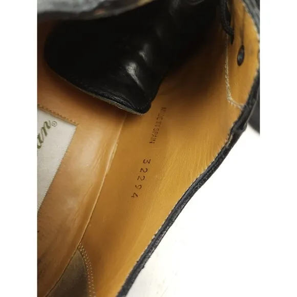 Mezlan Marque Shoes Men's 10 M Black Leather Brogue Cap Toe Oxford Lace Dress