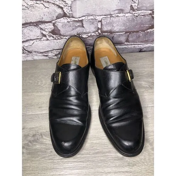 Mezlan Tortosa Black Leather Monk Strap Leather Dress Shoes Men’s Sz 13M US/46EU