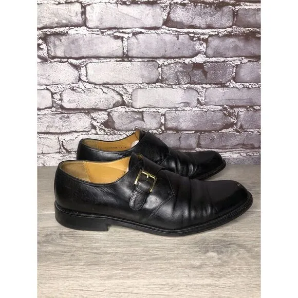 Mezlan Tortosa Black Leather Monk Strap Leather Dress Shoes Men’s Sz 13M US/46EU