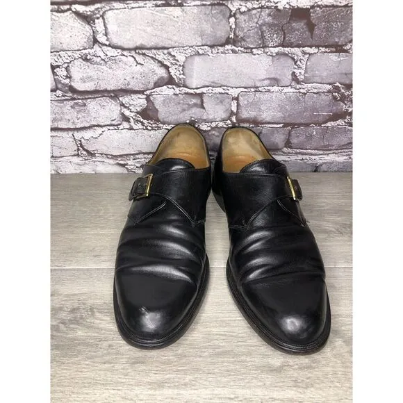 Mezlan Tortosa Black Leather Monk Strap Leather Dress Shoes Men’s Sz 13M US/46EU