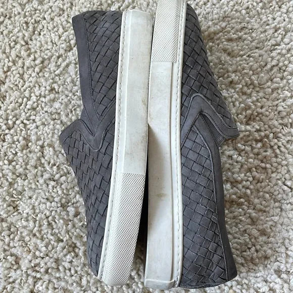 M.Gemi made in Italy stunning weave leather grey slip ons