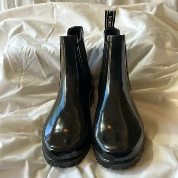 Michael by Michael Kors Black Ankle Rain Boots- Size 6  NWOB