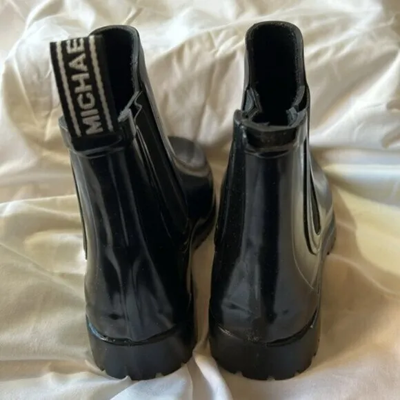 Michael by Michael Kors Black Ankle Rain Boots- Size 6  NWOB