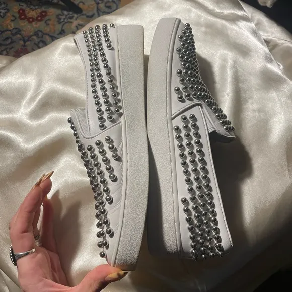 Michael Kors Collection Studded White Slip-Ons Size 7.5