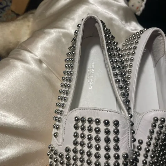 Michael Kors Collection Studded White Slip-Ons Size 7.5