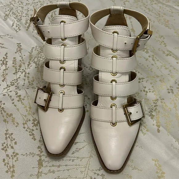 Michael Kors | Griffin Cutout Brass Detail Booties | Size 7 | 2.5” Heel