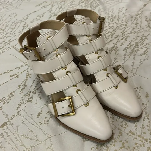 Michael Kors | Griffin Cutout Brass Detail Booties | Size 7 | 2.5” Heel