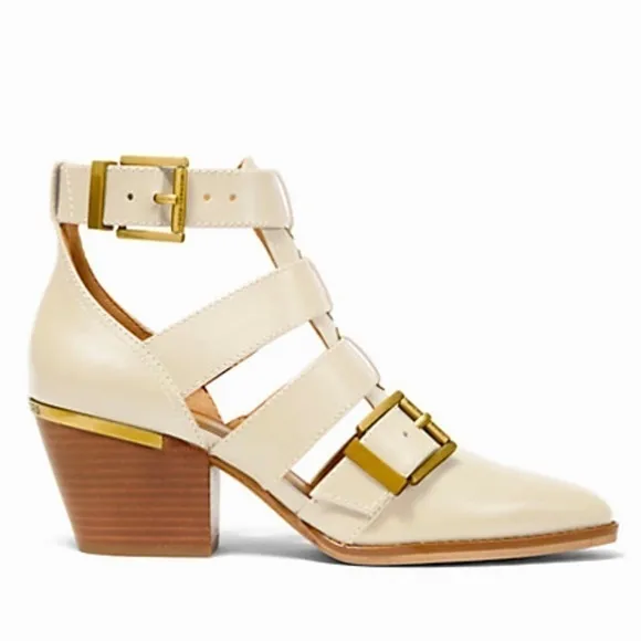 Michael Kors | Griffin Cutout Brass Detail Booties | Size 7 | 2.5” Heel