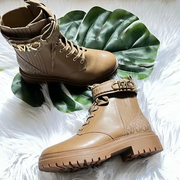 Michael Kors Parker Leather Combat Boots ✨brand new✨ No box color Almond