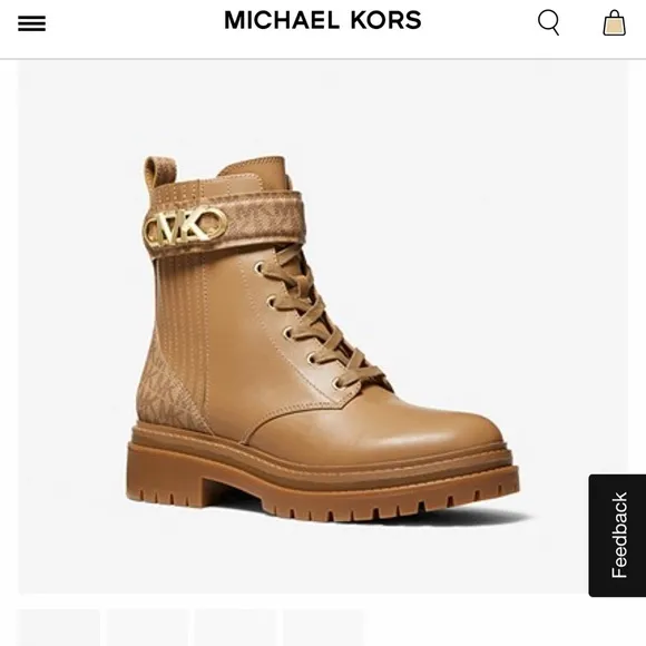 Michael Kors Parker Leather Combat Boots ✨brand new✨ No box color Almond