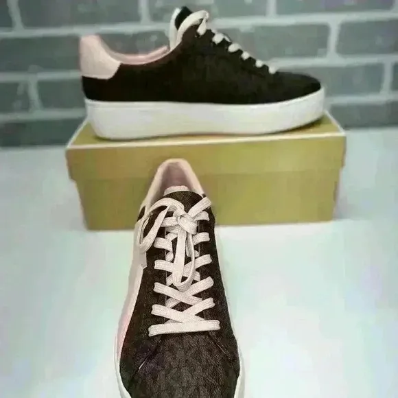 Michael Kors Shoes Poppy Lace up Sneaker Shoes Brown Powder Blush
