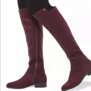 Michael Kors Suede Burgundy Boots NEW