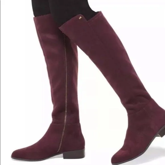 Michael Kors Suede Burgundy Boots NEW