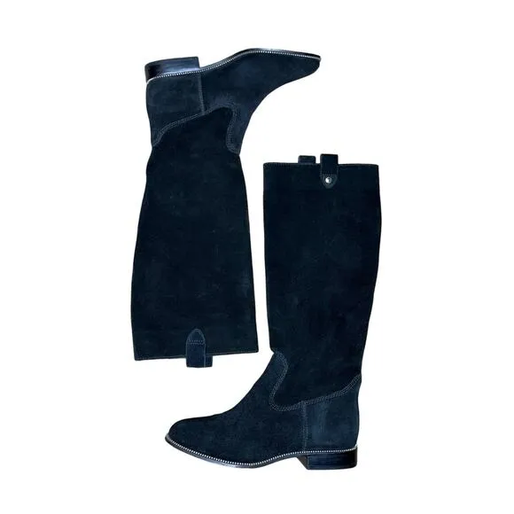 MICHAEL KORS Suede Pull On Tall Boots Black Size 7
