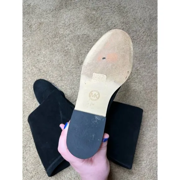 MICHAEL KORS Suede Pull On Tall Boots Black Size 7