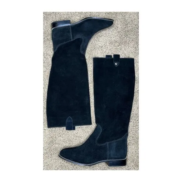 MICHAEL KORS Suede Pull On Tall Boots Black Size 7