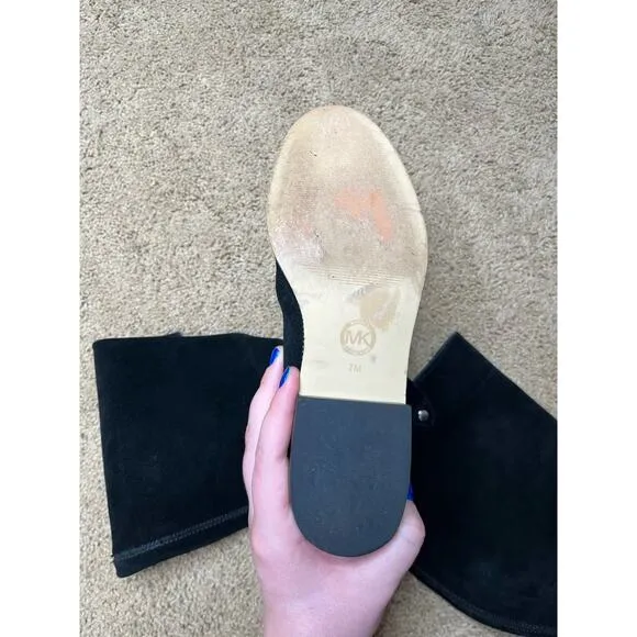 MICHAEL KORS Suede Pull On Tall Boots Black Size 7