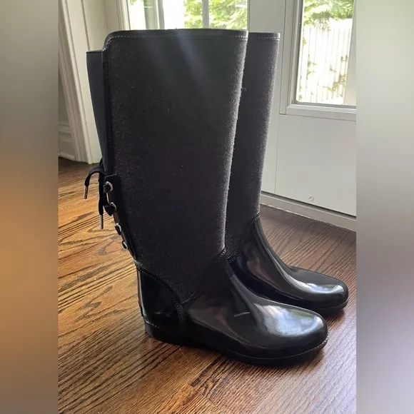 Michael Kors women rubber knee high boots size 8