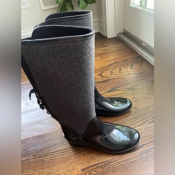 Michael Kors women rubber knee high boots size 8