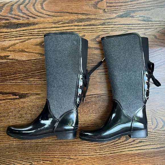 Michael Kors women rubber knee high boots size 8