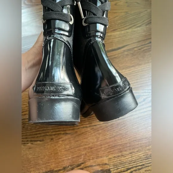 Michael Kors women rubber knee high boots size 8