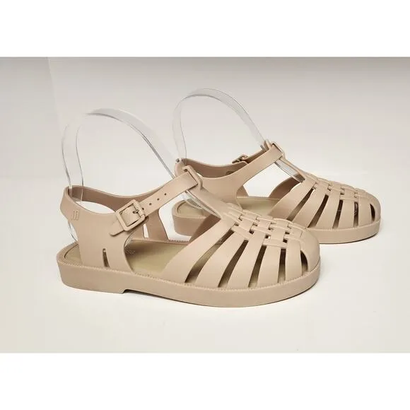 MINI MELISSA Girls Vegan Ankle Strap Rubber Sandals Size 3