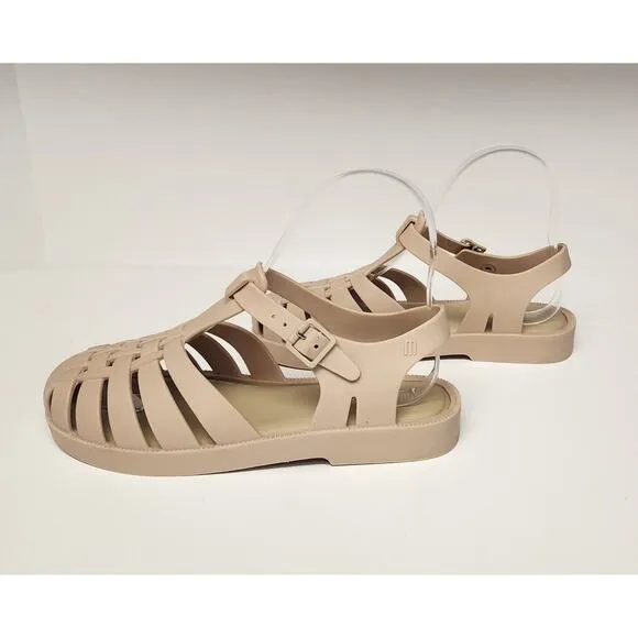MINI MELISSA Girls Vegan Ankle Strap Rubber Sandals Size 3