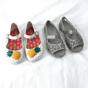 Mini Melissa Pineapple Mary Jane &amp; Crocs Glitter Rubber Sandals Little Girls