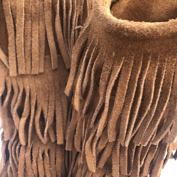 MINNETONKA Brown Suede Fringed Boots
