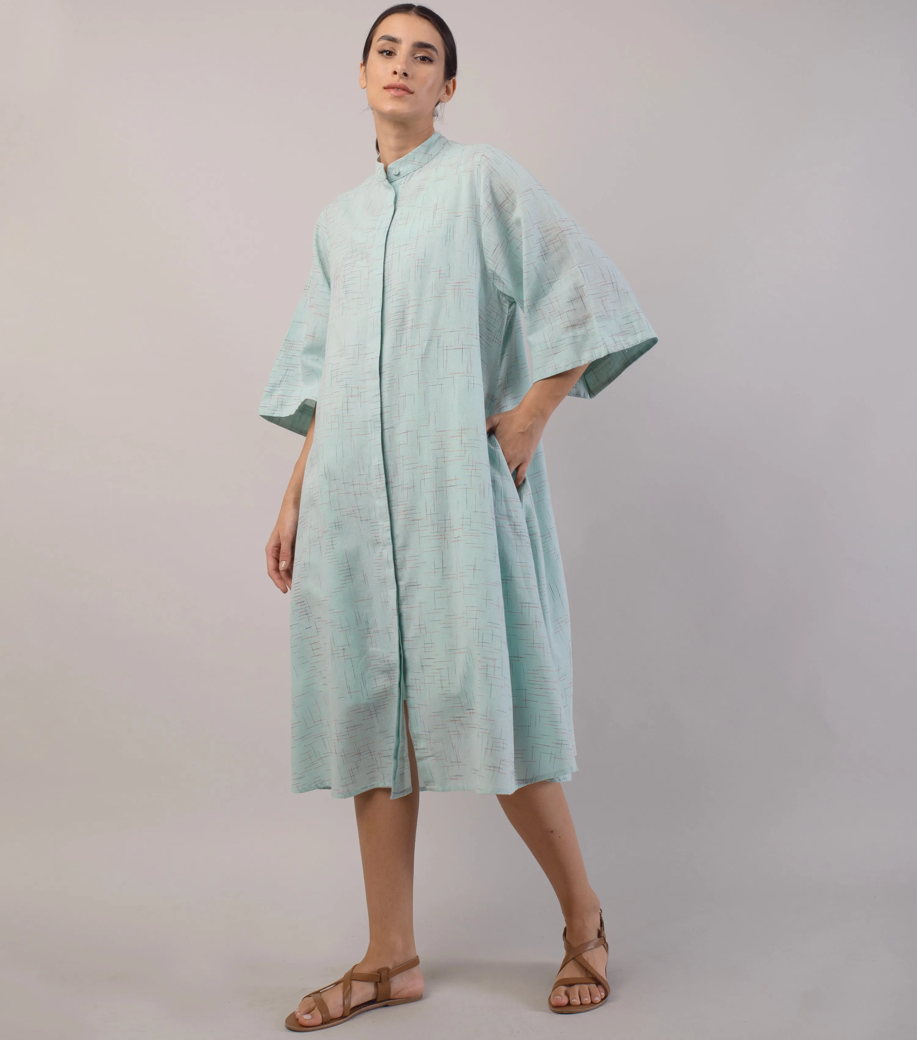 Mint Green Cotton Shirt Dress